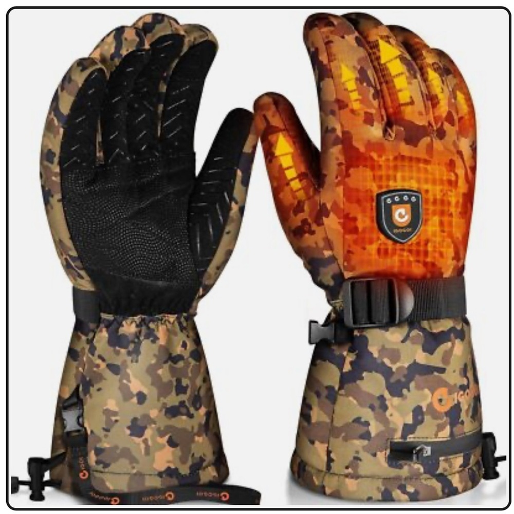 Rechargeable Heated Ski Gloves Touchscreen Waterproof Electric Gloves